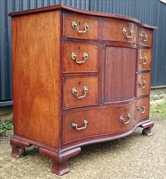 121020191760 Serpentine Front Antique Chest of Drawers Tambour 40¾W 21D 34H 11.JPG